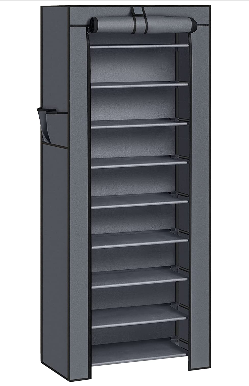 Schuhablage, mit 10 Ebenen, 28x58x160cm, Schuhschrank, Songmics, s