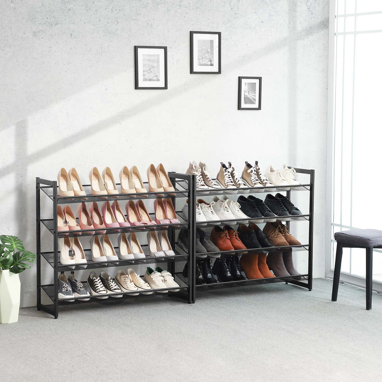 Schuhregal, mit 8 Ebenen, Schuhregal Schmal, Schuhorganizern, Verstellbare, aus Metall, Songmics, 31