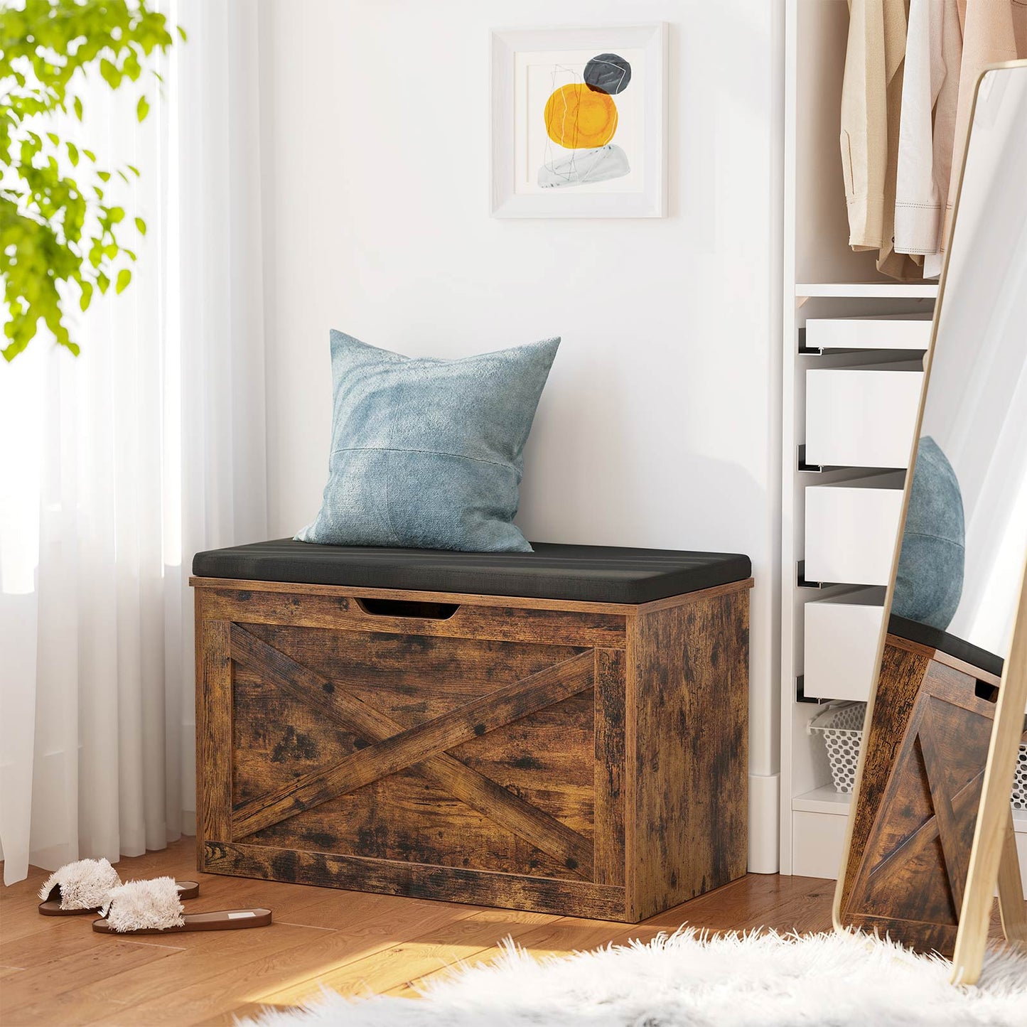 Schuhregal mit Sitzbank, Sitzbank mit Schuhregal, Schuhregal Sitzbank, Schuhregal mit Bank, 4
