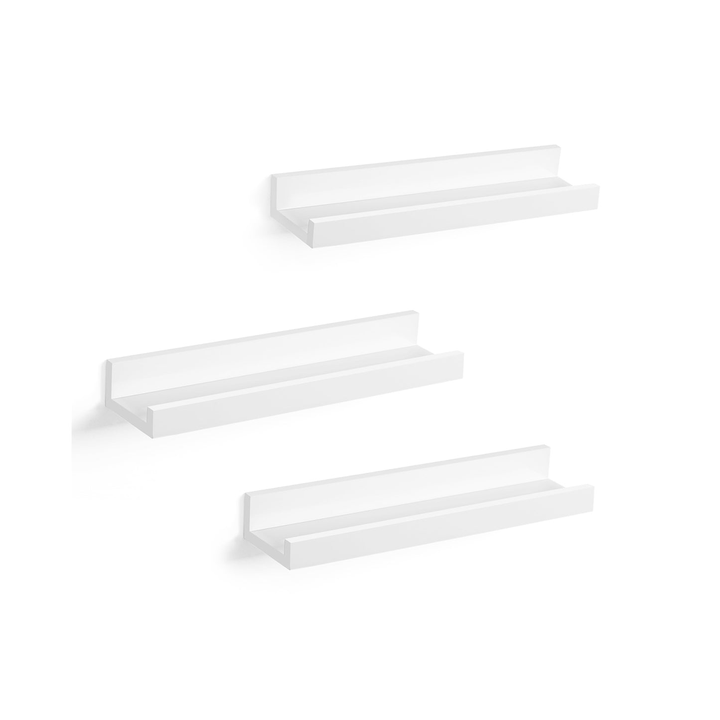 Songmics - Wandregal 3er Set Schweberegale für Fotorahmen und Bücher, 38 x 10 cm, modernes Regal, Weiß