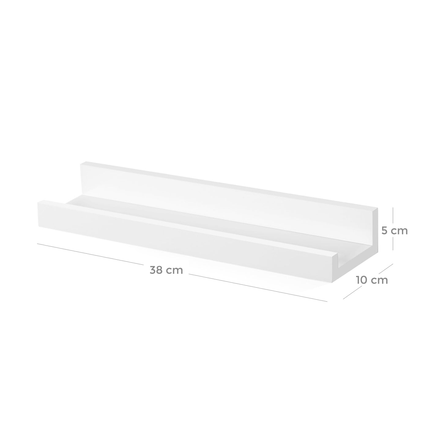 Songmics - Wandregal 3er Set Schweberegale für Fotorahmen und Bücher, 38 x 10 cm, modernes Regal, Weiß