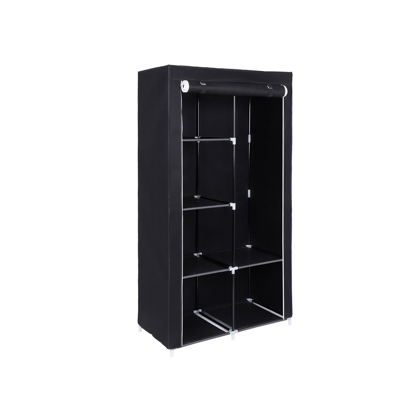 SONGMICS - XL Kleiderschrank Stoffschrank Faltschrank mit 2 Kleiderstange (belastbar bis 25 kg) 7 Montagearten, Keller 88 x 45 x 170 cm