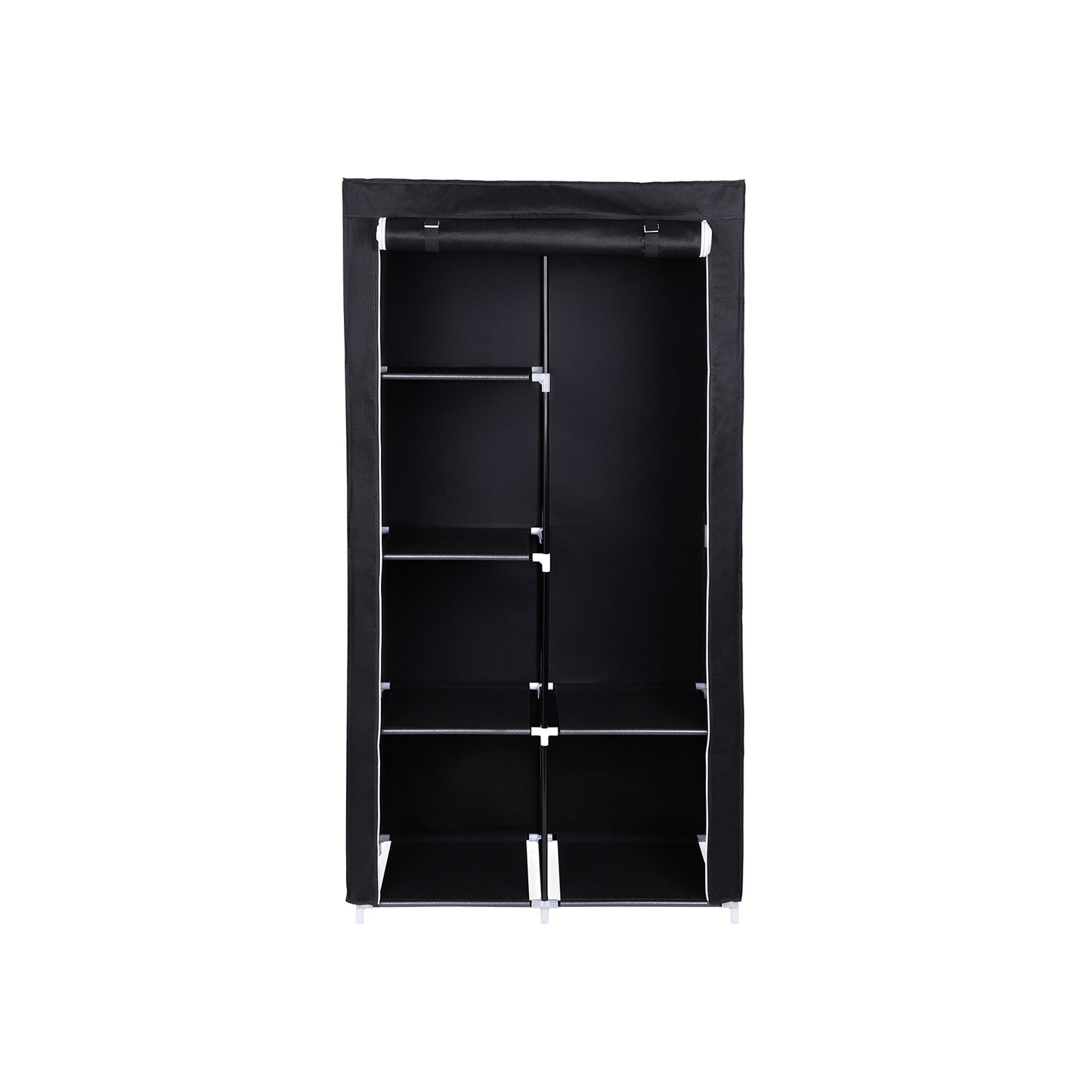 SONGMICS - XL Kleiderschrank Stoffschrank Faltschrank mit 2 Kleiderstange (belastbar bis 25 kg) 7 Montagearten, Keller 88 x 45 x 170 cm