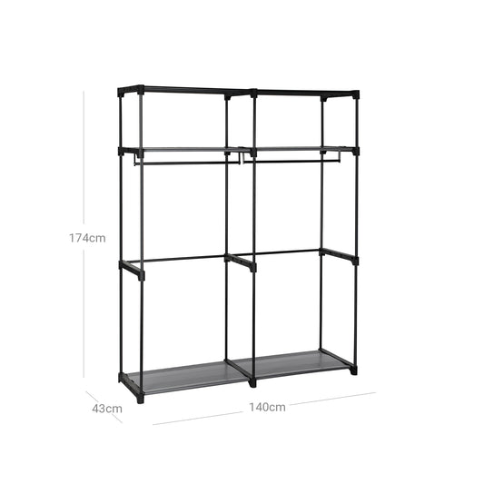Stoffschrank mit 2 Kleiderstangen