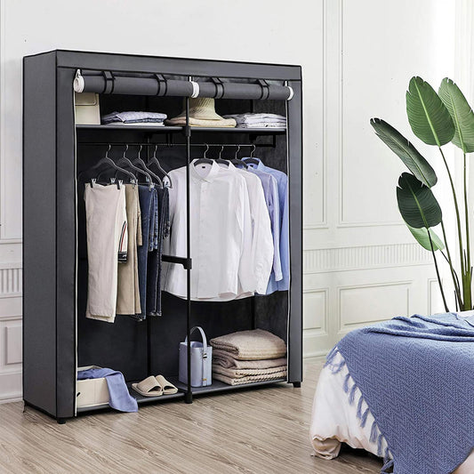 SONGMICS - Kleiderschrank, Garderobe mit Kleiderstangen, Aufbewahrung für Kleidung