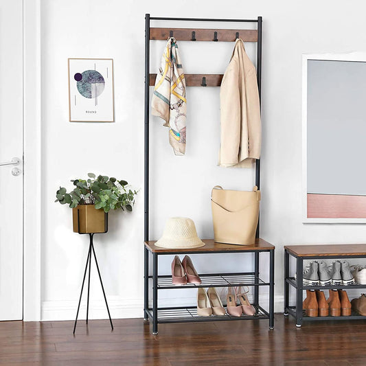 Garderobe, Garderobe mit Sitzbank, Flurgarderobe, Flurgarderobe mit Sitzbank, Schuhregal mit Sitzfläche,  Vasagle, 1