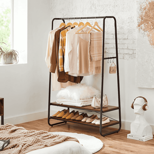 Schwerlast Kleiderständer, Garderobenständer, bis 170 kg belastbar, Garderobe, mit 2 Ablagen, Industrie-Design, Vasagle, 2