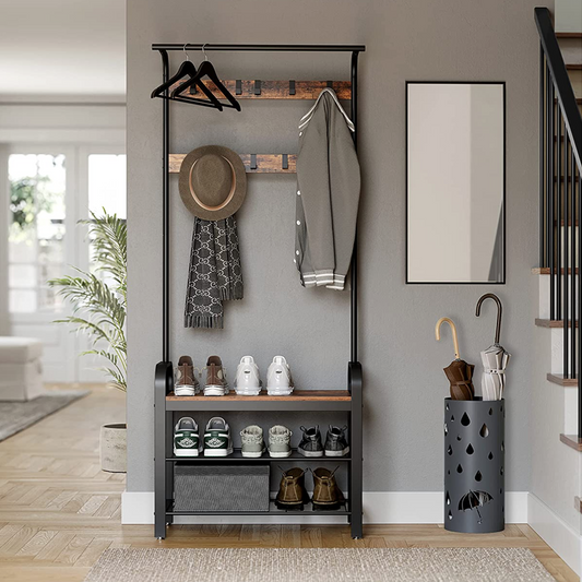 Garderobe mit Sitzbank, Garderobenständer, vintage