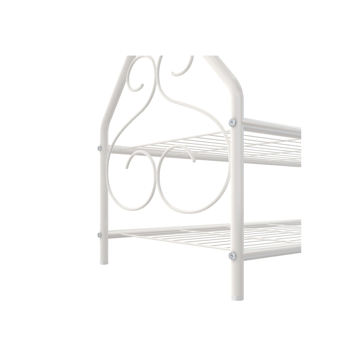 SONGMICS Kleiderständer im Vintage-Stil Garderobenständer mit Kleiderstange und 2 Ablagen aus Metall 92 x 173 x 41 cm (B x H x T) Cremeweiß