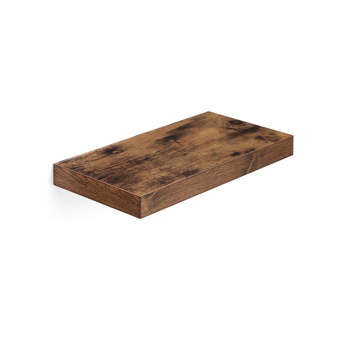 Vasagle - Wandregal, Wandboard 40 x 20 x 3,8 cm, Schweberegal Hängeregal Büroregal für Bilder, Deko, MDF Holz, rustikal, braun