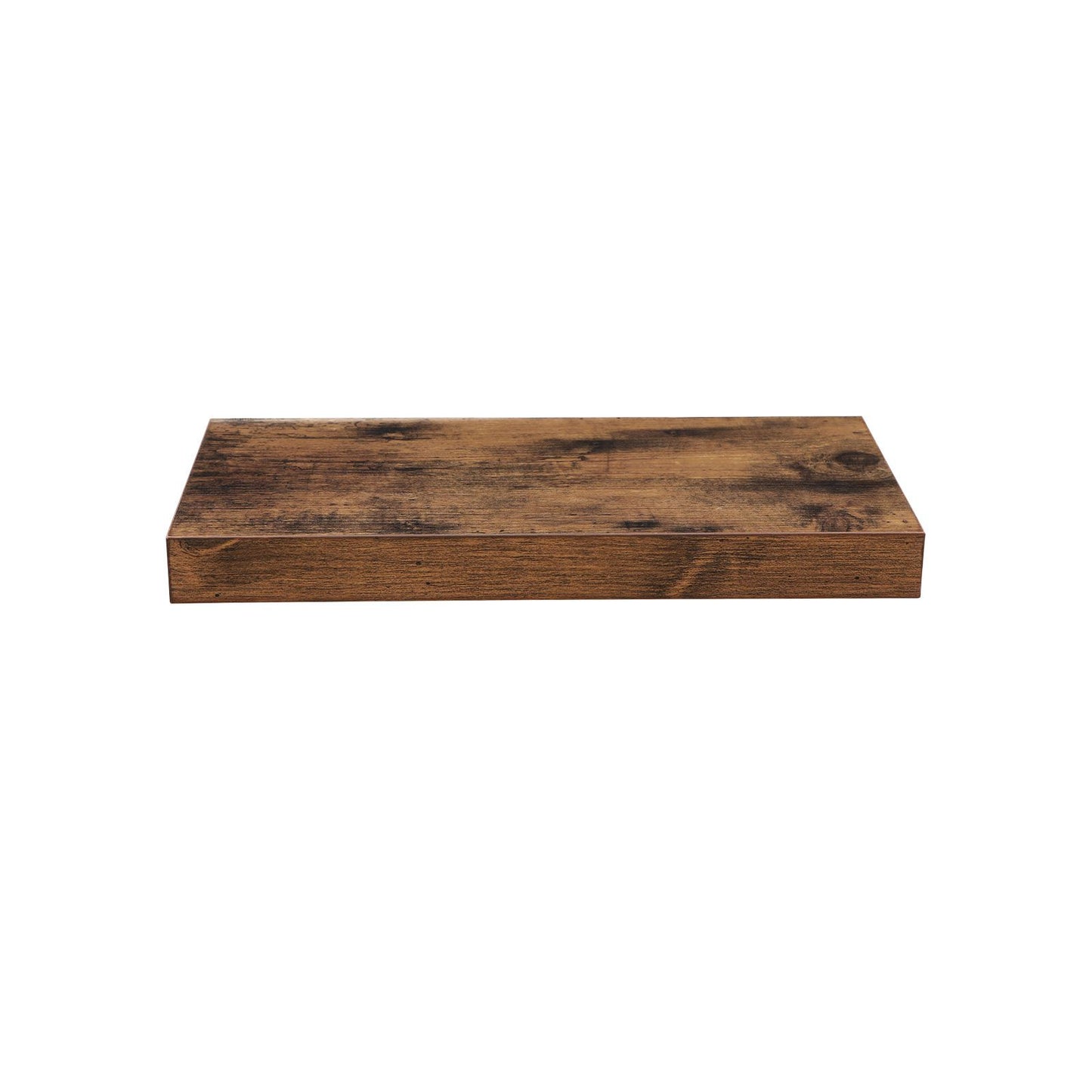 Vasagle - Wandregal, Wandboard 40 x 20 x 3,8 cm, Schweberegal Hängeregal Büroregal für Bilder, Deko, MDF Holz, rustikal, braun