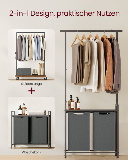 Wäschekorb, Wäschekorb mit Ablage, Wäschesammler mit Ablage, Wäschesammler mit Regal, Wäschekorb mit Ablagefläche, 2