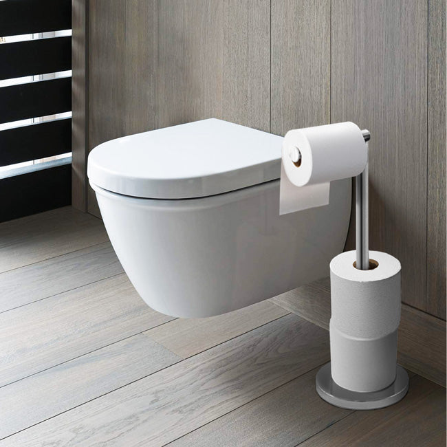 Toilettenpapierhalter, Stand-Toilettenpapierhalter 2in 1, Aus Edelstahl rostfrei, WC-Rollen-Halter, Tatkraft