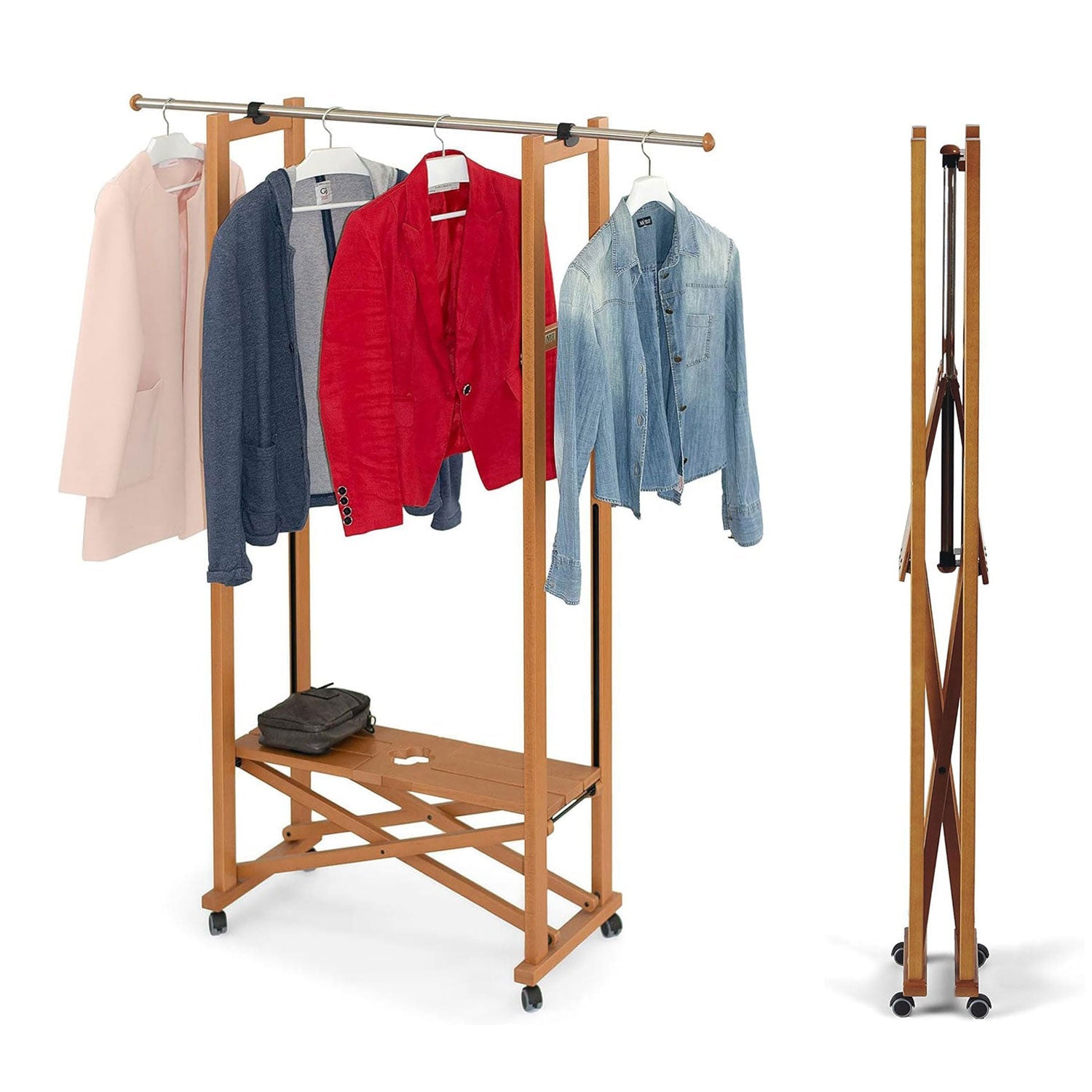 Kleiderständer Holz, Garderobenständer Holz, Kleiderstange Holz, Jackenständer Holz, Garderobe aus Holz