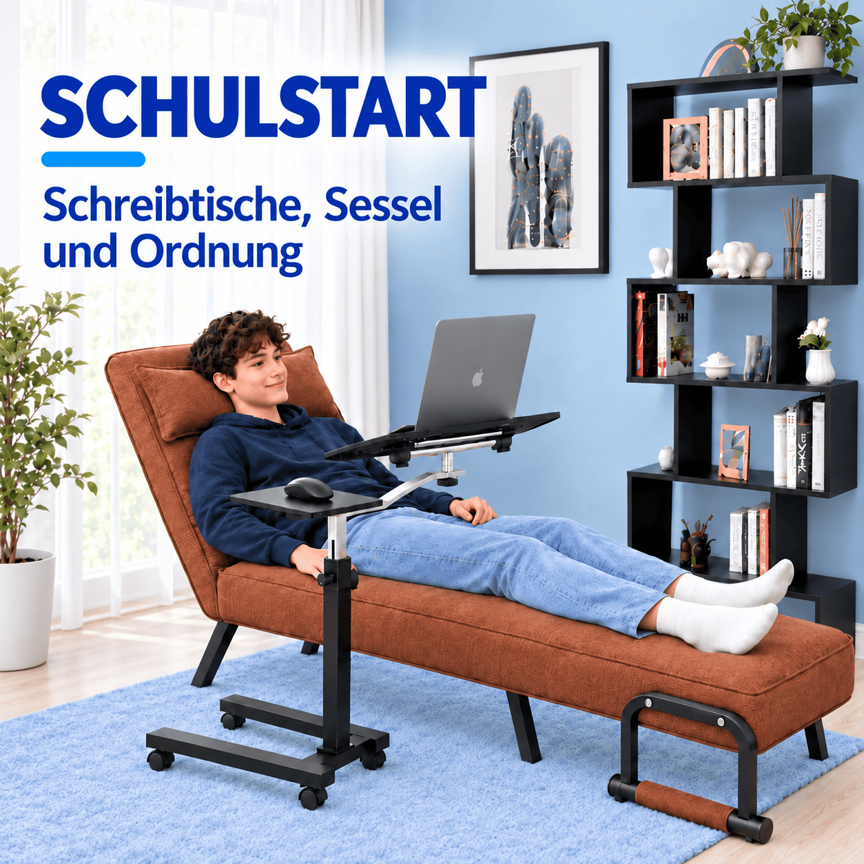 Schreibtisch, laptoptisch, Sessel & Ordnung 