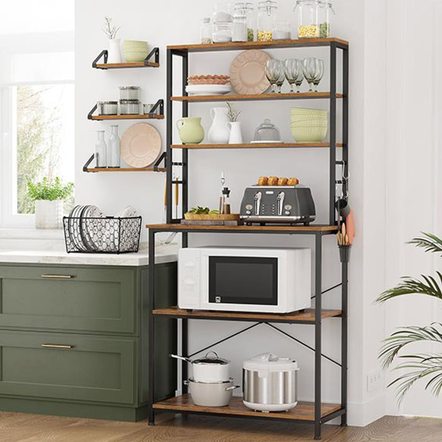 Küchenregale , Küchenregal stehend, Küchenregal auf Rollen, Servierwagen, Sideboard, Küchenschrank, Vasagle