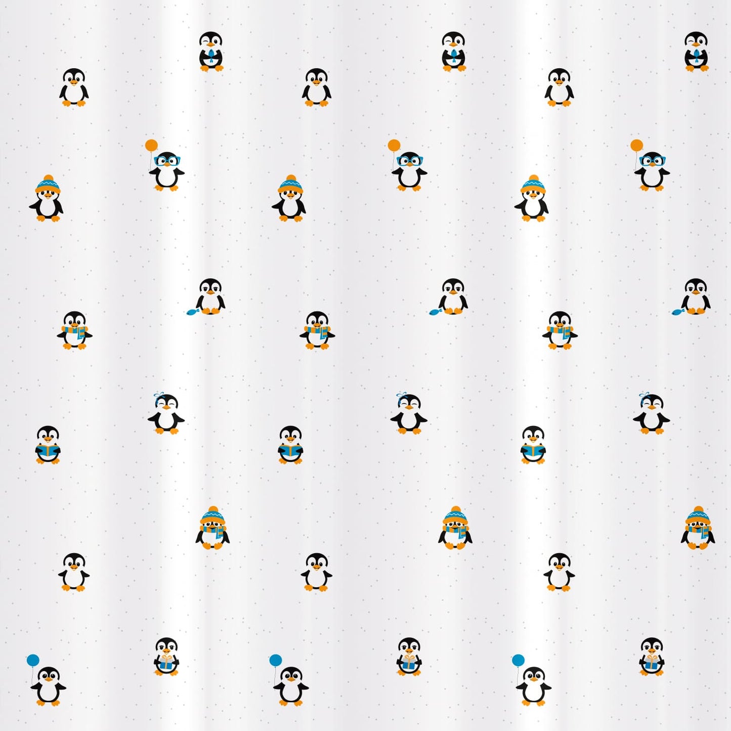 Duschvorhang, Duschvorhang Textil, Duschvorhang Modern, mit 12 Vorhangringen, Textil Polyester, Tatkraft Funny Penguins, 5