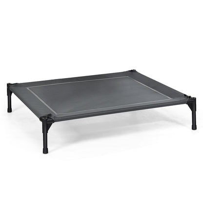 Costway - Hundebett xxl, Hundebett Outdoor, Hundebett mit Dach, Erhöhtes Hundebett, abnehmbarer Überdachung, Haustierbett, 90 x 81 x 86 cm, Grau