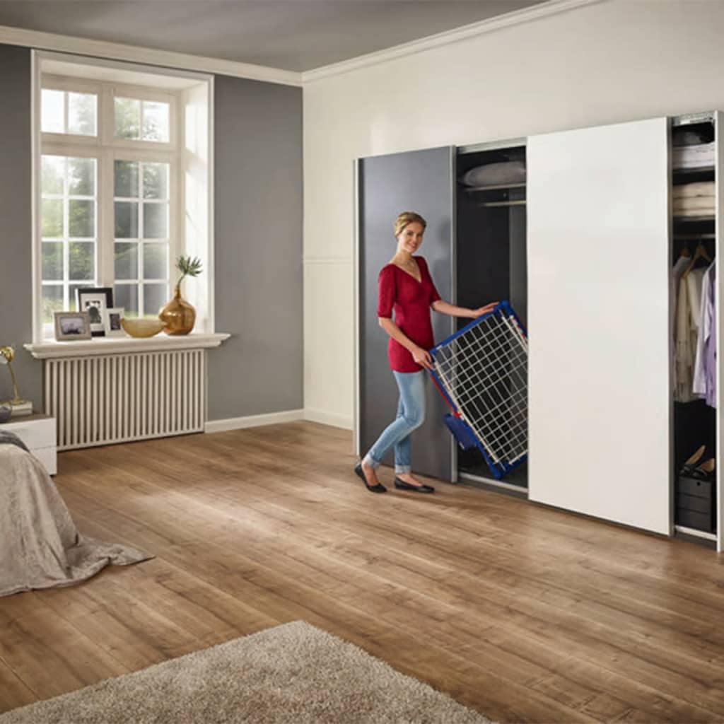 Wäscheständer, Pegasus 200 Solid Deluxe Mobile, Flügelwäscheständer, 20m, platzsparend, 5 Kleiderbügel, Leifheit, 1