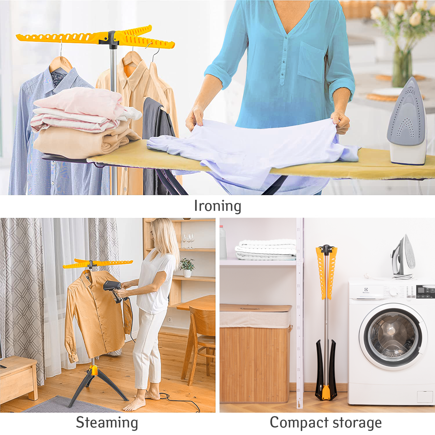 art moon Elm - Wäscheständer für Bügeln, Dämpfen und zur kompakten Aufbewahrung