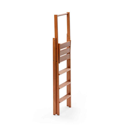KIMORA 4, Trittleiter 4 stufen, aus rutschfestem Holz, breiter Plattform, stabilen Füßen, Kirschfarbe, Made in Italy - 4