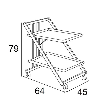 Servierwagen Klappbar, servierwagen, Küchenwagen, 2 Ablagen aus kratzfestem Laminat und Struktur aus massivem Buchenholz, Farbe Weiß, ARIT SIMPATY, 4