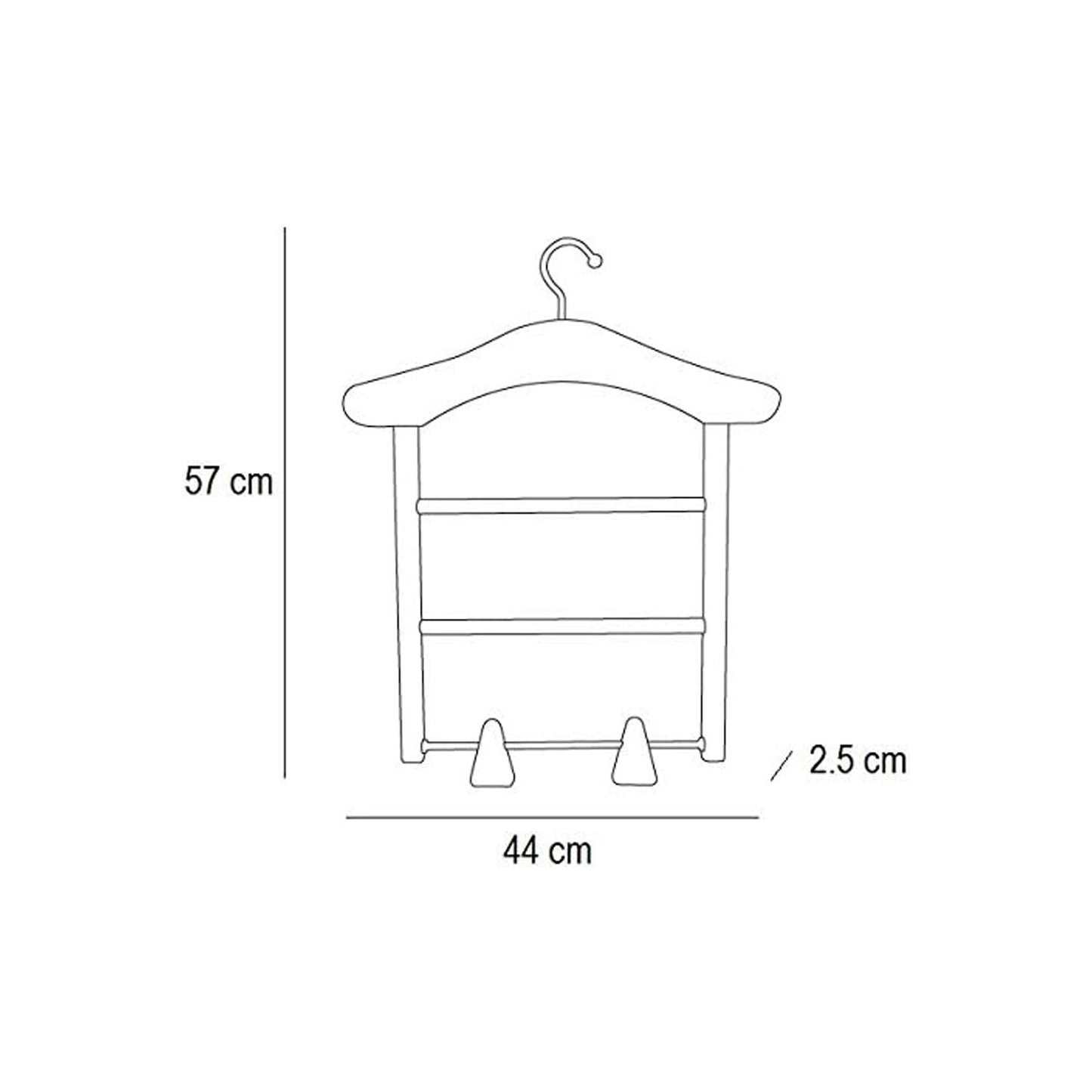 Kleiderbügel Holz, Kleiderbügel, Garderobenbügel, Kleiderbügel Platzsparend, 2 Stützen und Klammern für Röcke - Farbe Kirsche, ARIT MILADY, 5