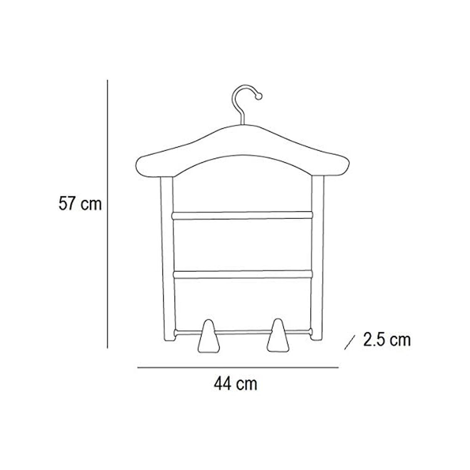 Kleiderbügel Holz, Kleiderbügel, Garderobenbügel, Kleiderbügel Platzsparend, 2 Stützen und Klammern für Röcke - Farbe Weiß, ARIT MILADY, 4