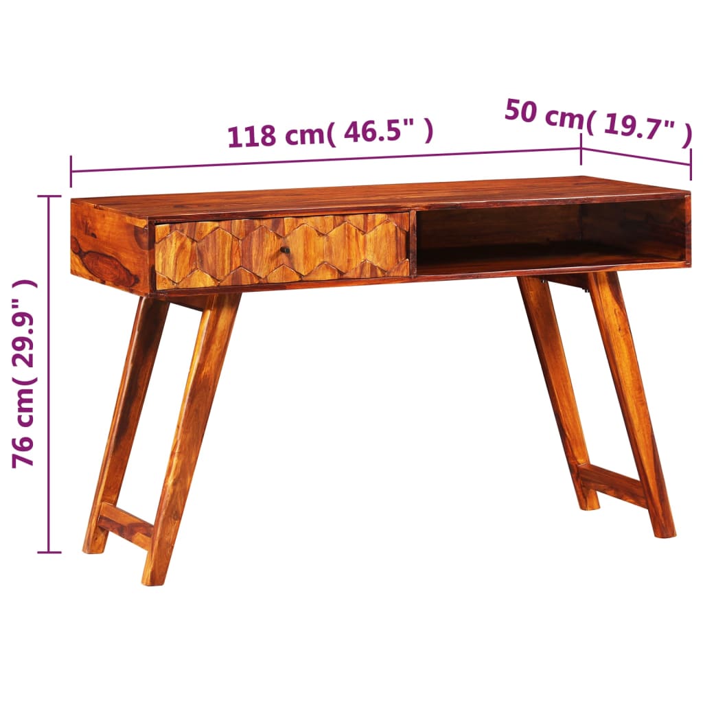 vidaXL - Schreibtisch Massivholz 118 x 50 x 76 cm