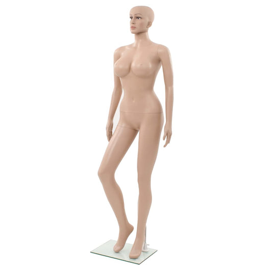 Schaufensterpuppe Dame mit Glassockel Beige 180 cm, vidaXL, 1