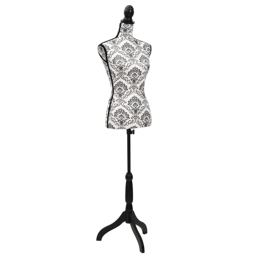 Damenbüste Schneiderpuppe Torso Schwarz Weiß, vidaXL, 1