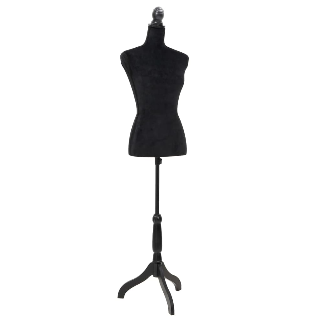 Damenbüste Schneiderpuppe Büste Torso Angezogen Mannequin Schwarz, vidaXL, 1