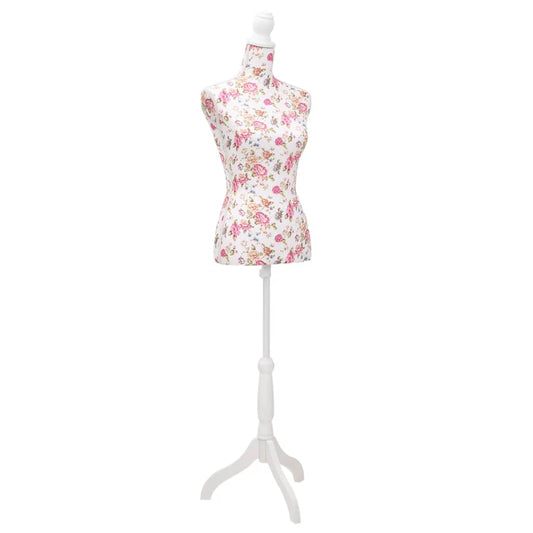 Damenbüste Schneiderpuppe Büste Torso Mannequin Baumwolle Weiß Rose, vidaXL, 1