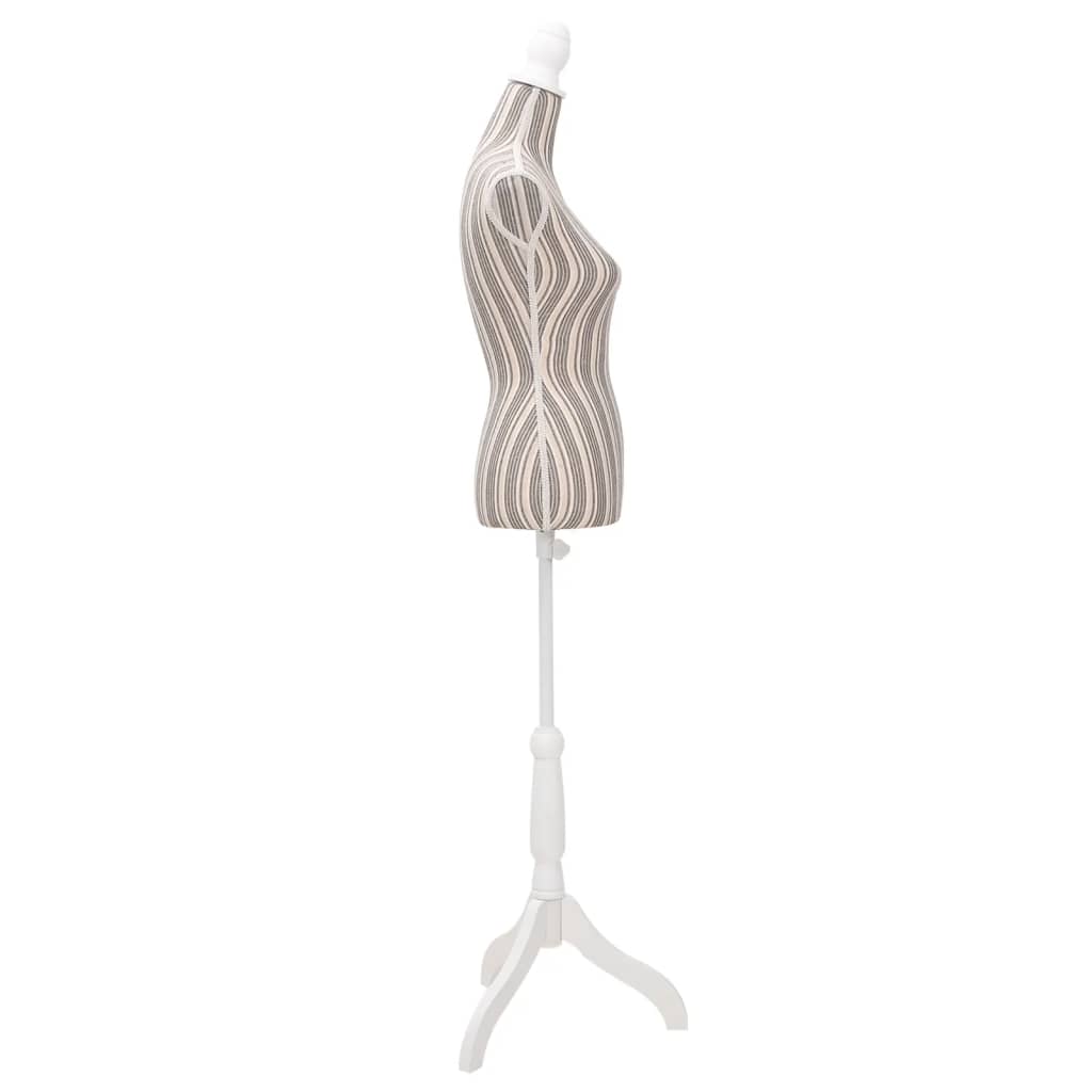 Damenbüste Schneiderpuppe Büste Torso Mannequin Leinen mit Streifen, vidaXL, 3