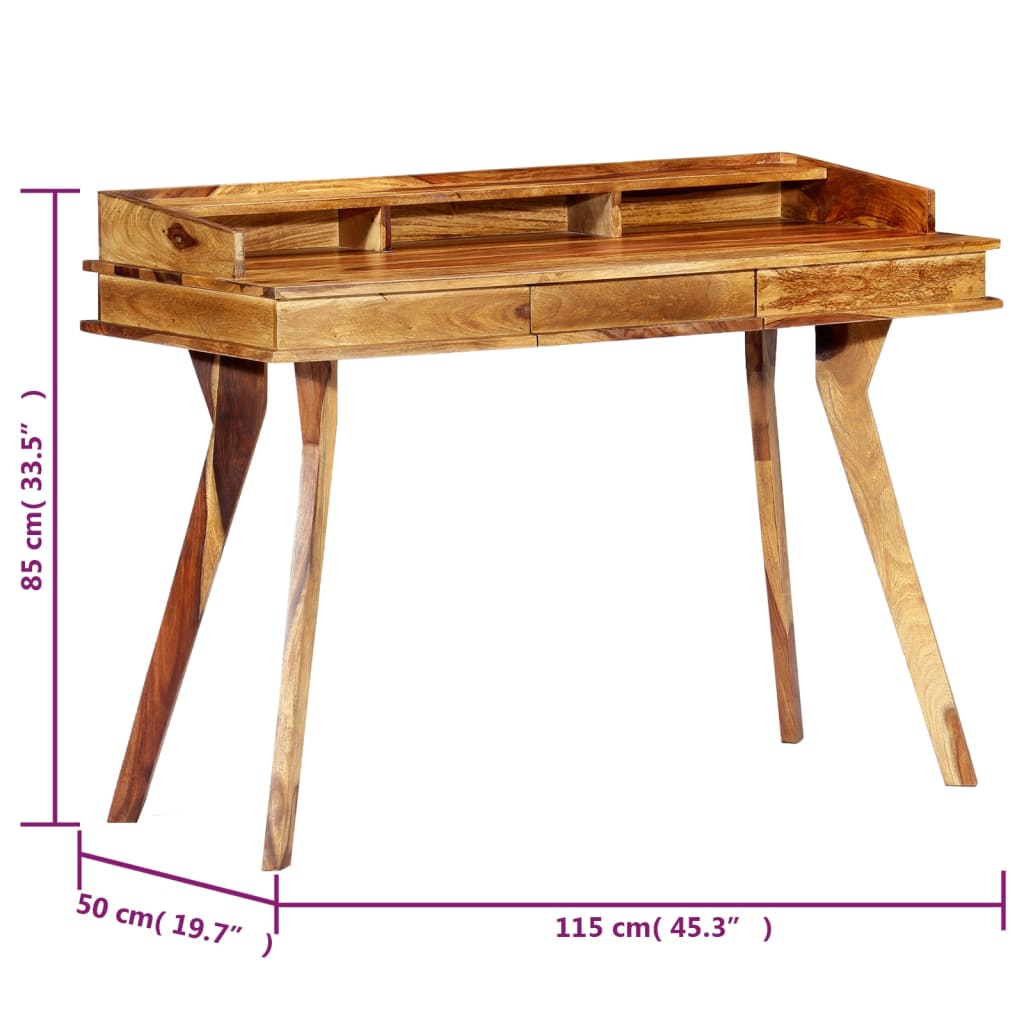 vidaXL - Schreibtisch 115 x 50 x 85 cm Massivholz