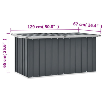 vidaXL Gartenbox Grau 129x67x65 cm