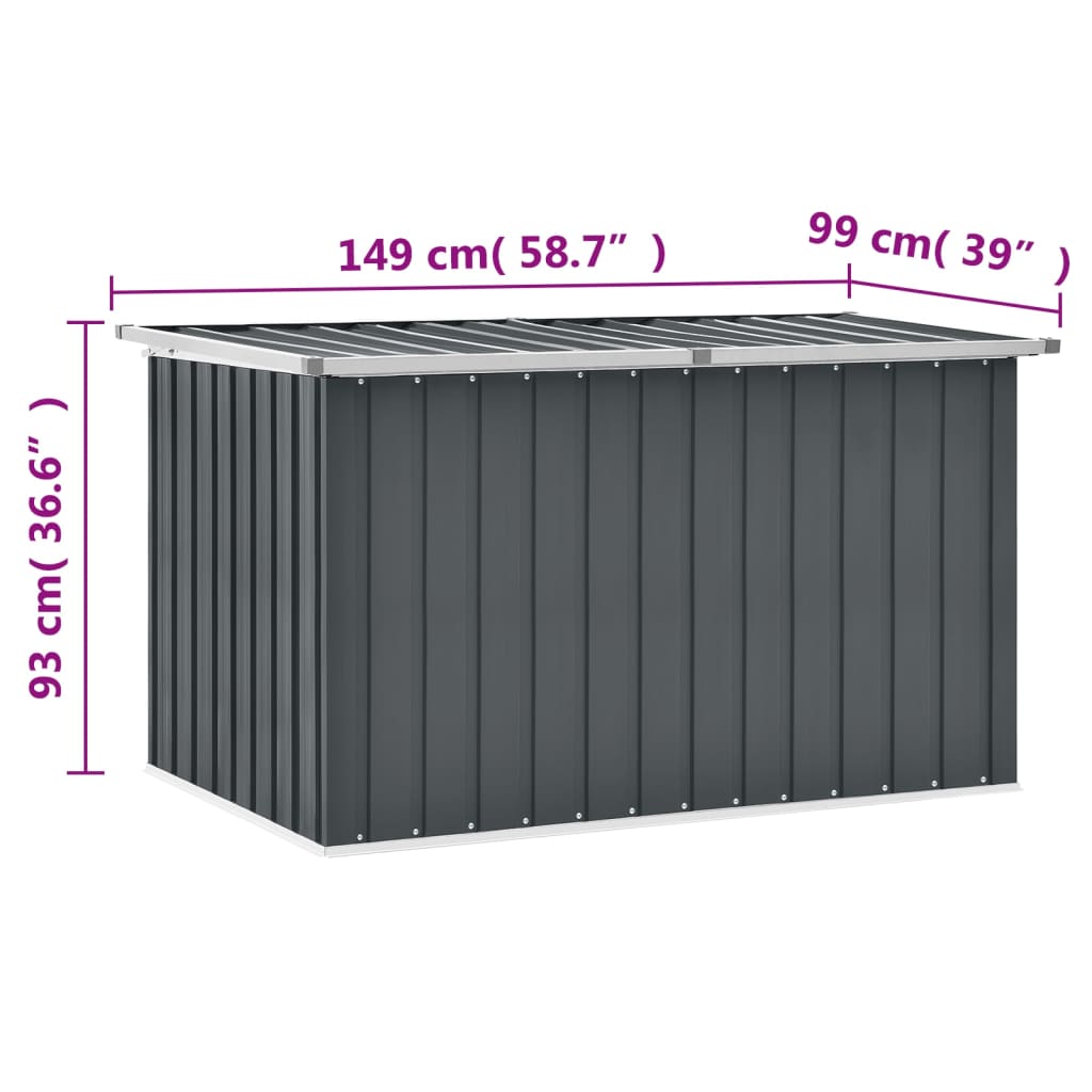 vidaXL Gartenbox Grau 149x99x93 cm