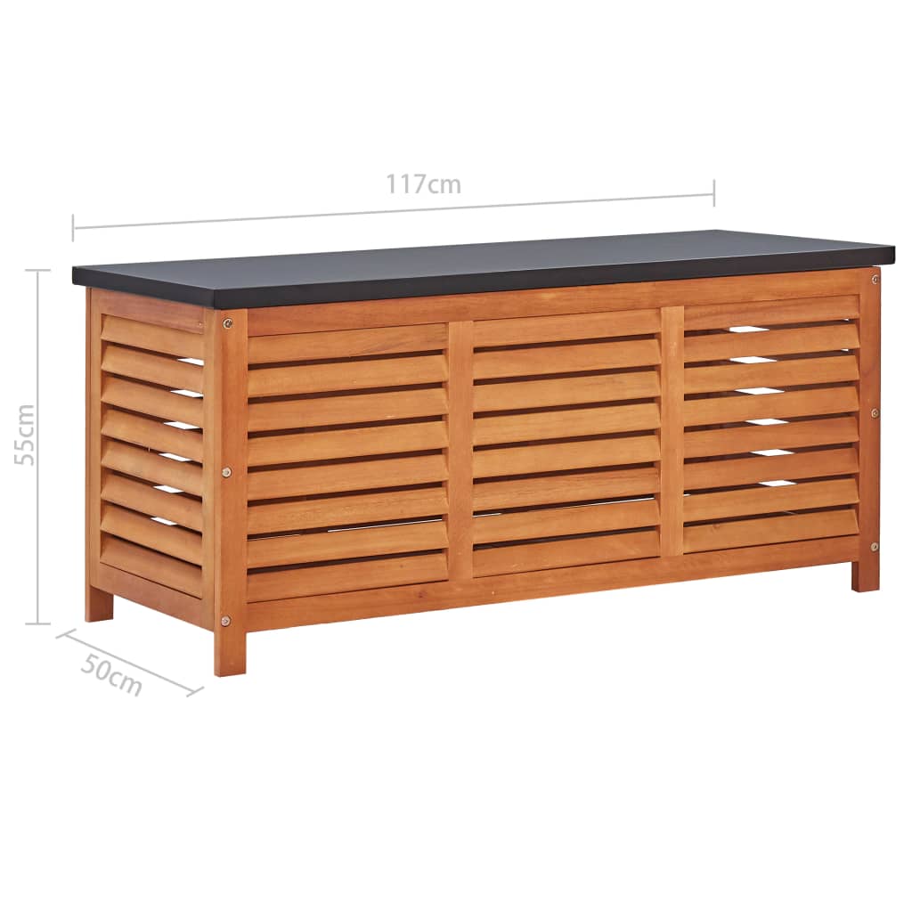 vidaXL Gartenbox 117x50x55 cm Eukalyptus Massivholz