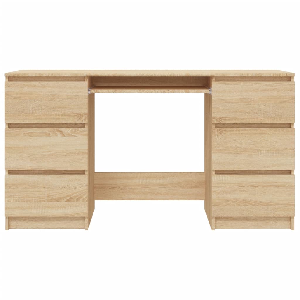 vidaXL - Schreibtisch Sonoma-Eiche 140x50x77 cm Holzwerkstoff