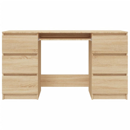 vidaXL - Schreibtisch Sonoma-Eiche 140x50x77 cm Holzwerkstoff