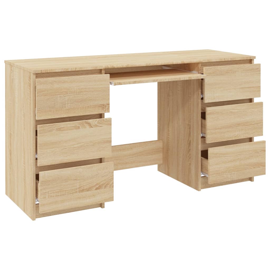 vidaXL - Schreibtisch Sonoma-Eiche 140x50x77 cm Holzwerkstoff