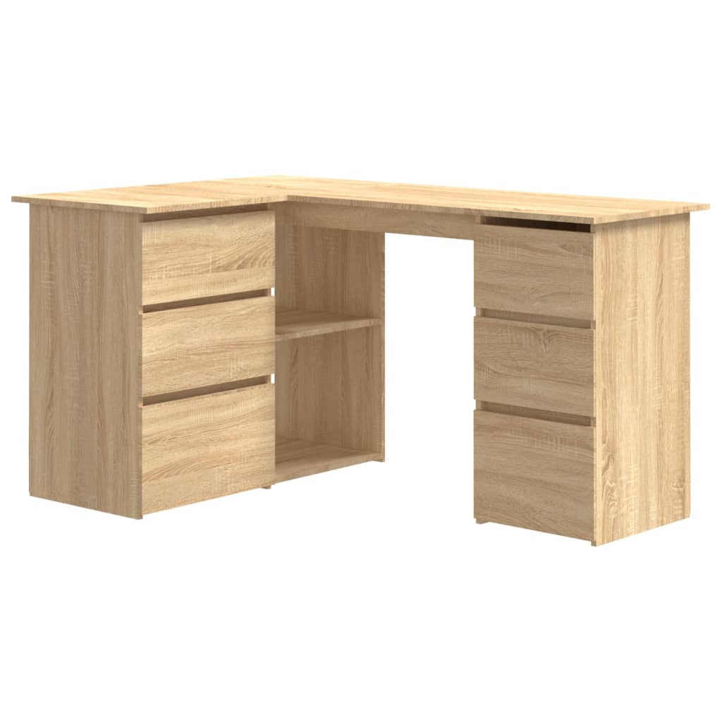 vidaXL - Eckschreibtisch Sonoma-Eiche 145x100x76 cm Holzwerkstoff