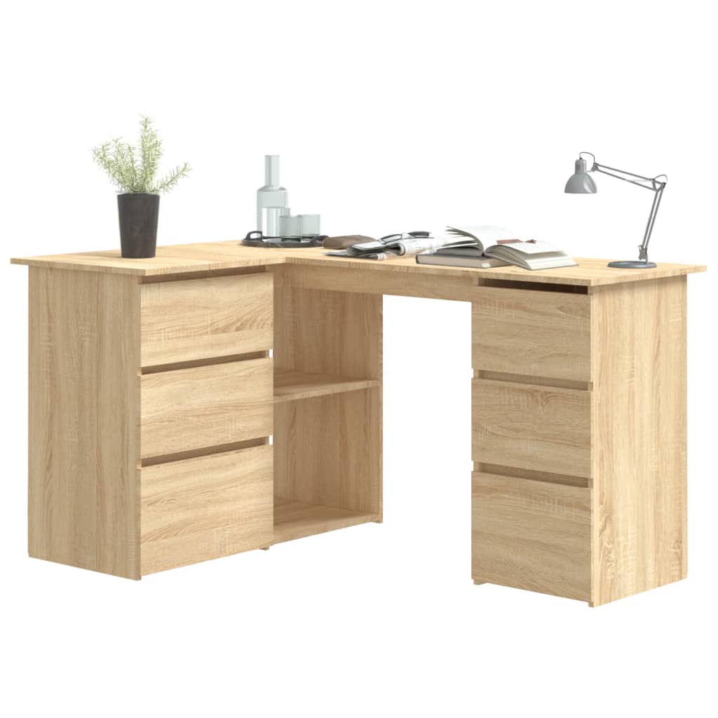 vidaXL - Eckschreibtisch Sonoma-Eiche 145x100x76 cm Holzwerkstoff