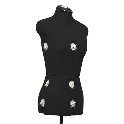 Schneiderpuppe Verstellbar Weiblich Schwarz S Größe 33-40, vidaXL, 5