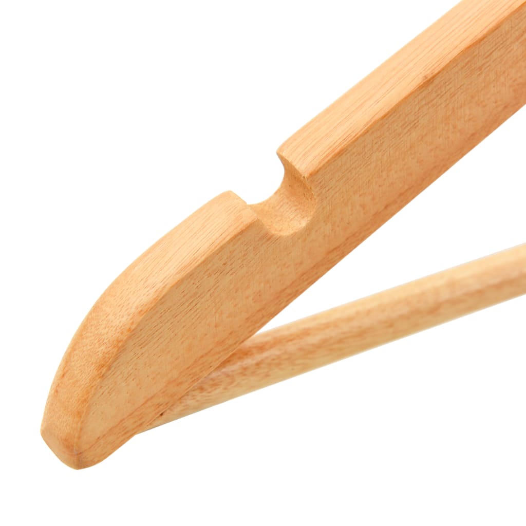 Kleiderbügel Holz, Set 100 Stk. Hosen Kleiderbügel, mit Hosenstange, Kleiderbügel, Rutschfest, drehbarer Haken, Natürliche farbe, Hartholz, vidaXL, 5