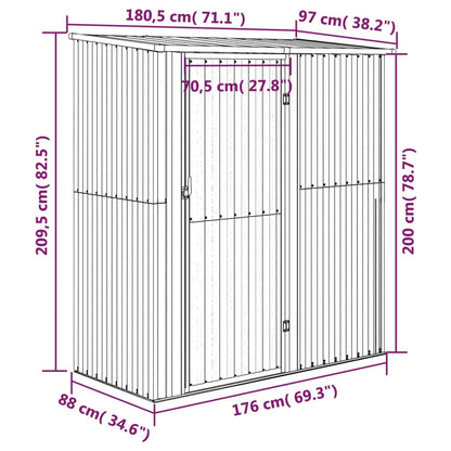 Geräteschuppen, Gerätehaus, Gartenschrank Wetterfest, Gerätehaus metall, Outdoor schrank, Verzinkter Stahl, Grün, vidaXL, 7