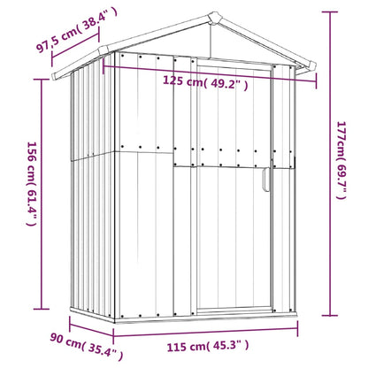 Geräteschuppen, Gerätehaus, Gartenschrank Wetterfest, Gerätehaus metall, Outdoor schrank, Verzinkter Stahl, vidaXL, 7