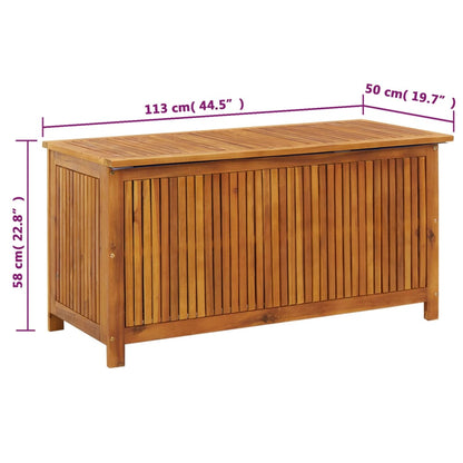 vidaXL Garten-Aufbewahrungsbox 113x50x58 cm Massivholz Akazie