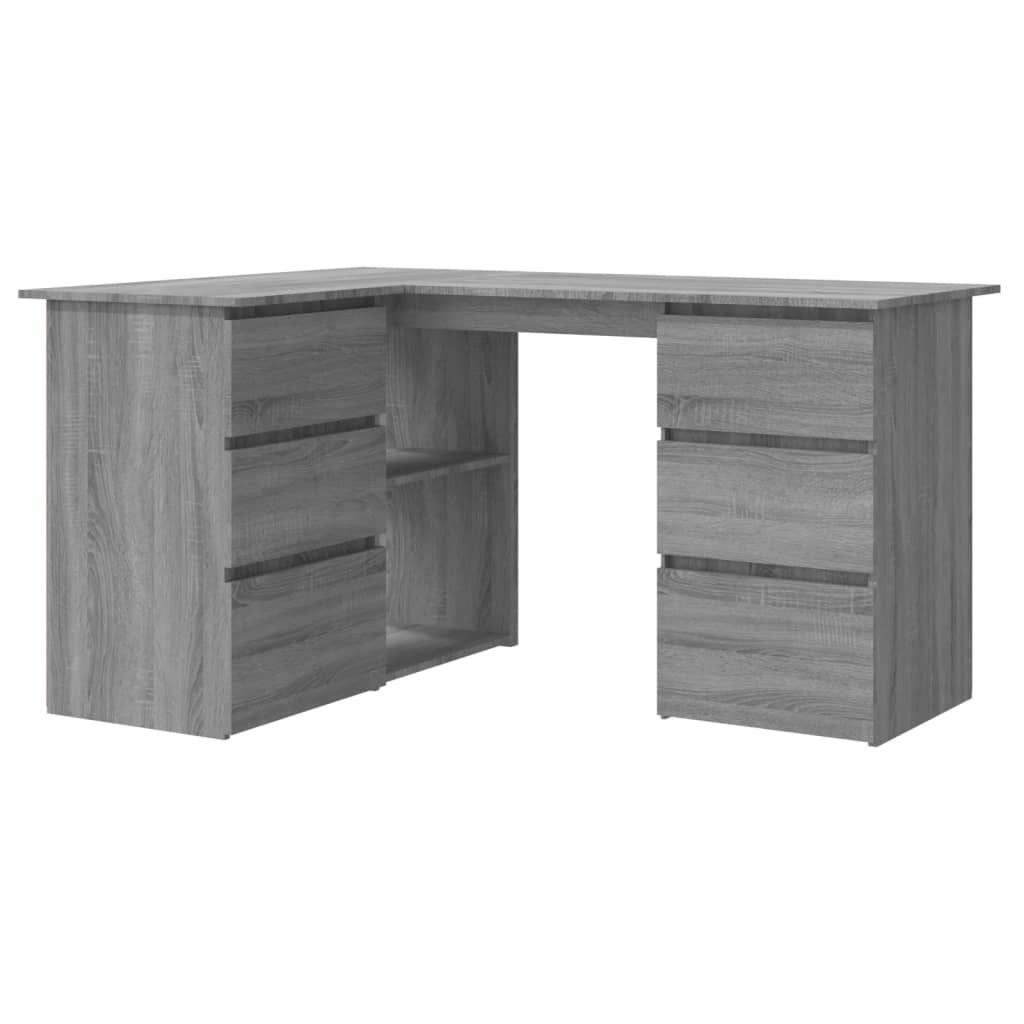 vidaXL - Eckschreibtisch Grau Sonoma 145x100x76 cm Holzwerkstoff