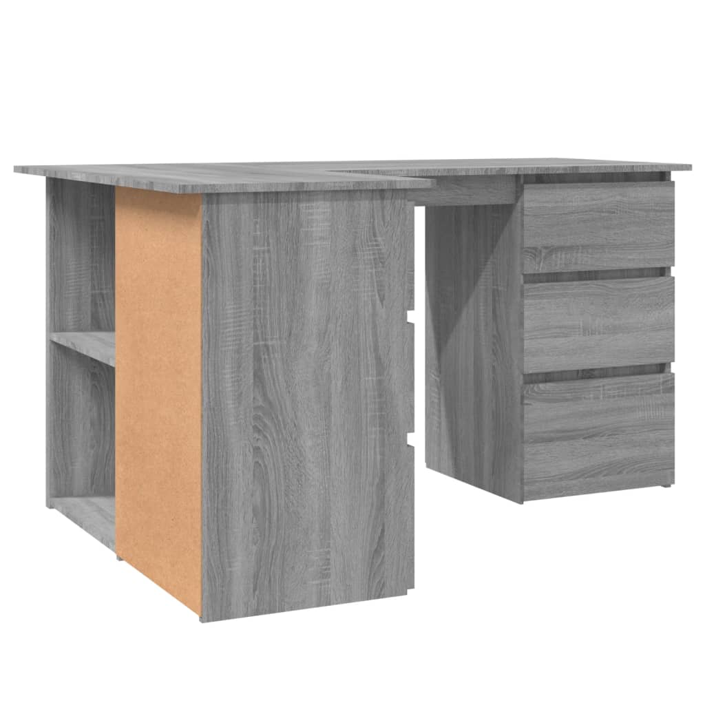 vidaXL - Eckschreibtisch Grau Sonoma 145x100x76 cm Holzwerkstoff